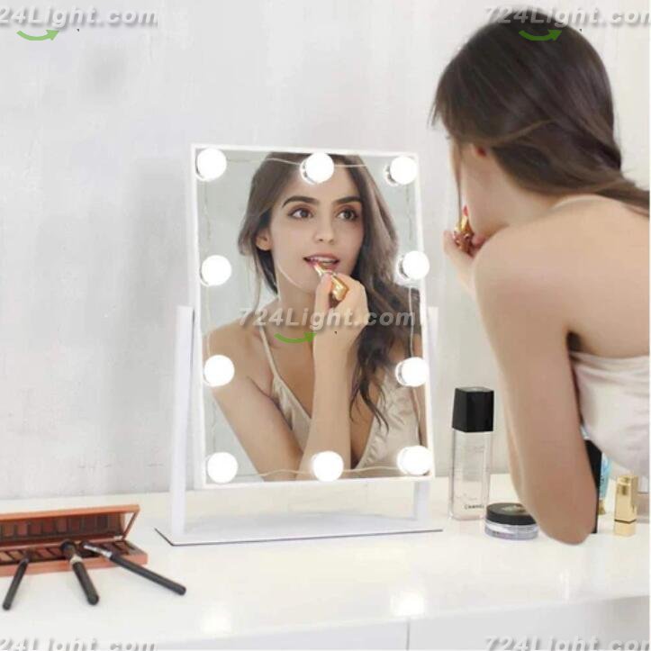Hollywood Style LED Vanity Mirror Lights Kit with 10 Dimmable Medium Size Light Bulbs, Perfect for Makeup Vanity Table Set in Dressing Room