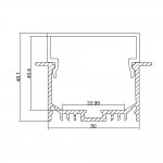 LED Aluminium Channel 1 Meter(39.4inch) Recessed Aluminum LED profile with dropped cover LED Channel For 5050 5630 Multi Row LED Strip Lights