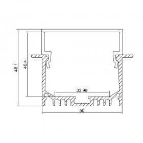 LED Aluminium Channel 1 Meter(39.4inch) Recessed Aluminum LED profile with dropped cover LED Channel For 5050 5630 Multi Row LED Strip Lights