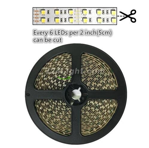 12V Dimmable SMD3528-1200 Double Row Flexible LED Strips 240 LEDs 1200lm Per Meter 15mm Width