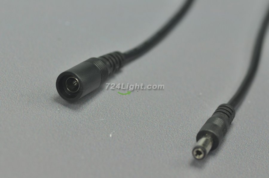 Dc Connect Black 22 AWG 16cm Male Female LED Power Supply DC Cable Cord For LED Light