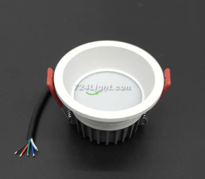 4 Pack RGBW Super Bright Modern Recessed LED Lighting 15W 12V/24V White Round LED Embedded Panel Lights Aluminum Indoor Ceiling Downlight Hotel Lighting Bar Lighting Dancing Room Lighting Restaurant Lighting