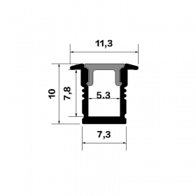 Ultra-fine line lamp shell aluminum aluminum groove 0709 with edge