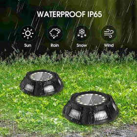Solar Ground Lights, Upgraded 22 LED Bright Outdoor Color Changing in-Ground Lights for Pathway Yard Deck Patio Lawn (8 Pack)