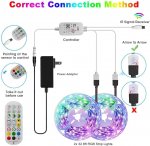 Led Strip Lights 30ft RGB 5050 Music Sync Color Changing LED Light Strips Kit with Ir Remote LED Light For Bedroom Kitchen Home Decoration