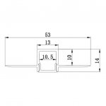 2.5 Meter 98.4â€ LED Aluminum Channel For Corner Of Wall 53mm x 14mm Seamless Led Channels