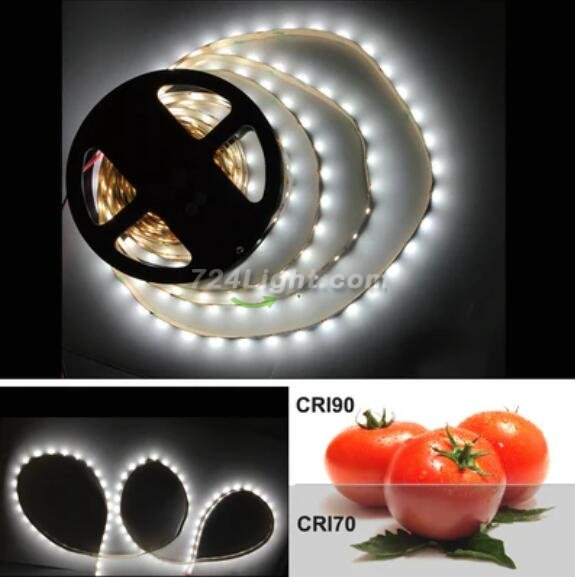 High CRI 90 LED Strips, Flexible 5M LED Strips, SMD2835-300 60 LEDs 1000LM Per Meter 8mm Wide Tape