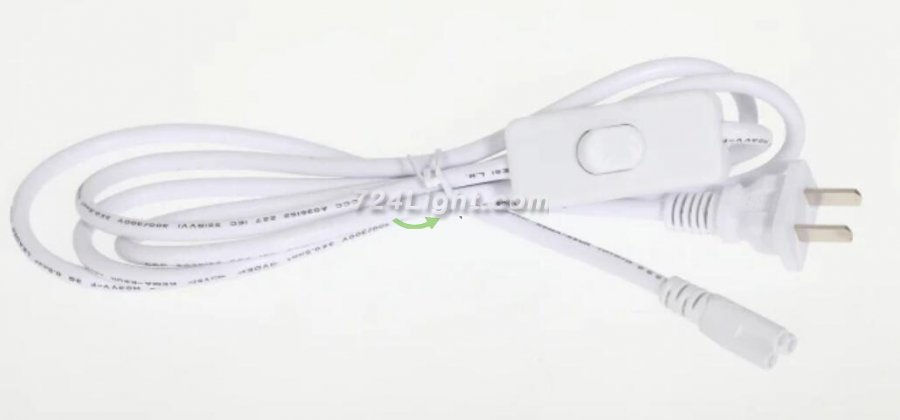Plug-in Power Plug Cord 6Feet with On/Off Switch On Fit for T5 Integrated LED Tube Light