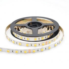 12V Dual White LED light Strip, 16.4FT/5Meter SMD5050-300 60 LEDs Per Meter 2 in 1 Color Temp-Adjustable Flexible LED Strip Light