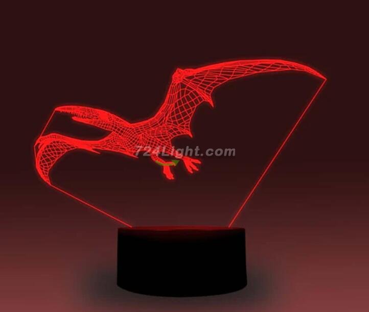 Animal Images 3D Illusion LED Night Light w/ 16 Colors Remote Touch Switch Adjustable Brightness for Kids Bedroom Decoration
