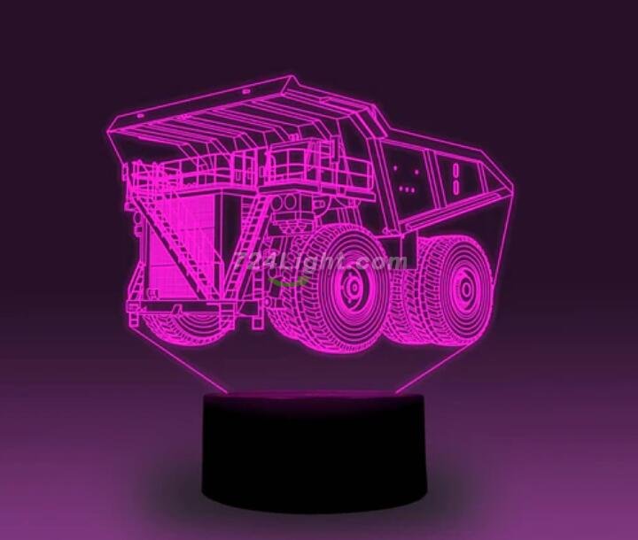 Transportation Images 3D Illusion LED Night Light w/ 16 Colors Remote Touch Switch Adjustable Brightness for Kids Bedroom Decoration