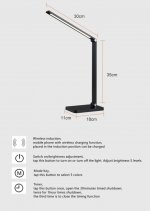 LED Desk Lamp with Wireless Chargers and USB Charging Port for Home Office, Desk Light withTimer for Reading, Study, Crafts