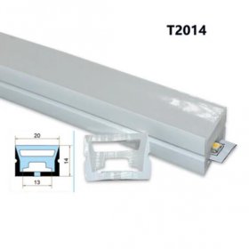 1M/5M/10M Pack of T2014 LED Neon Light Housing Kit with End Caps and Mounting Clips, Flexible Neon Channel Fit for 12mm Wide LED Strip Lights