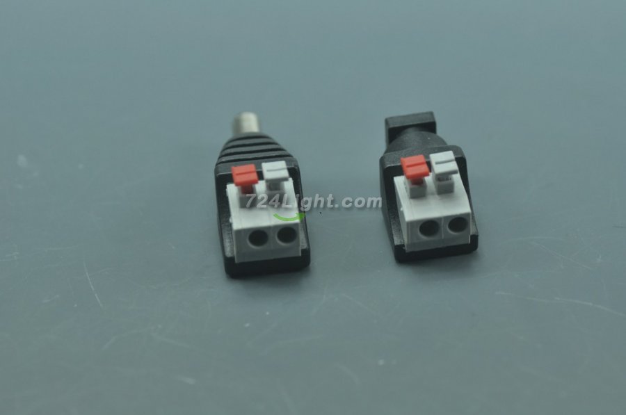 Female Male 2.1mm X 5.5mm DC Power Connector DIY Spring Clamp Quick Fix