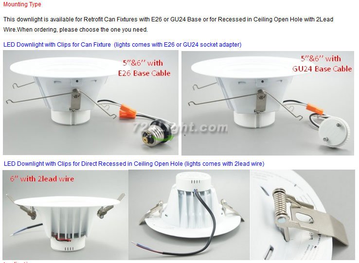 24W LD-DL-HK-06-24W LED Down Light Dimmable 24W(180W Equivalent) Recessed LED Retrofit Downlight