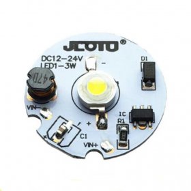 1W 3W DC12V-DC24V LED PCB Component 30mm Wide Round Board