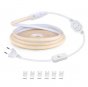 Free Shipping 164Feet 110V AC / 220V AC Spotless FCOB LED Flexible Strip Light, IP65 Waterproof High Brightness with Inline Switch