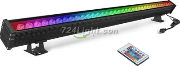 Linkable 7060 Linear LED RGB Wall Washer Lights with Remote Controller, 36W Waterproof Color Changing Wall Washer LED Light for Outdoor/Indoor Lighting Projects, Hotels, Building Wall Decorations