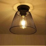 Metal Pendant Light Shade, Retro Grid Design Industrial Pendant Ceiling Lighting Lamp Shade, Suitable for Farmhouse, Restaurant, Cafe, Bar