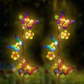 LED Solar Butterfly Lights for Your For Garden, Patio, Yard, Landscape Decor - 2 Pack