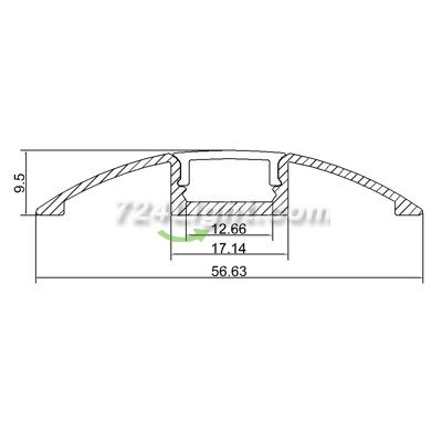 Double Wings LED Aluminium Extrusion Recessed LED Aluminum Channel 1 meter(39.4inch) LED Profile