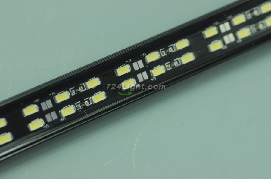 Black 1Meter Double Row Waterproof LED Strip Bar 39.3inch 5630 Rigid LED Strip 12V With DC connector 144LEDs/M