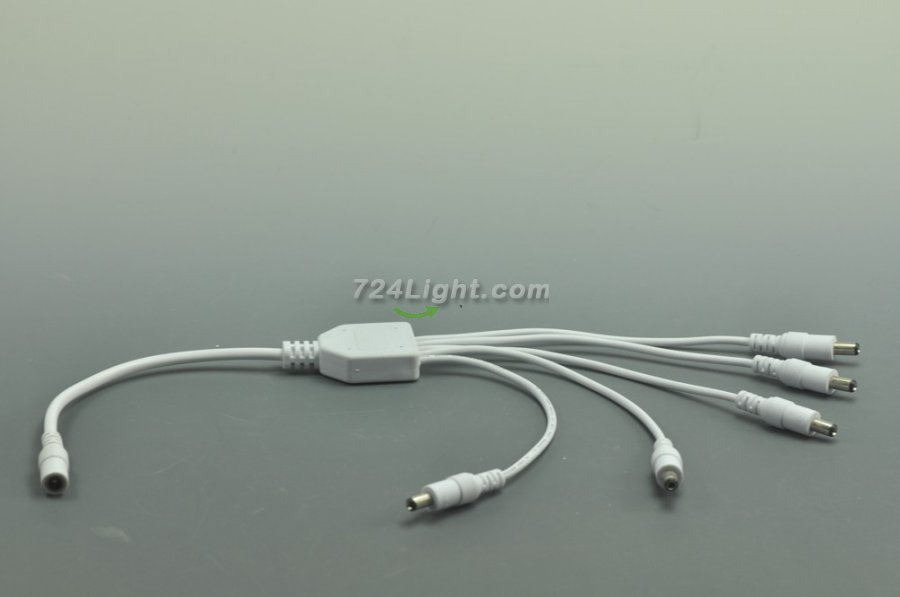 Compact Power Supply to Splitter White Cable LED Light Power Splitter DC 1 to 2 3 4 5 6 Adapter