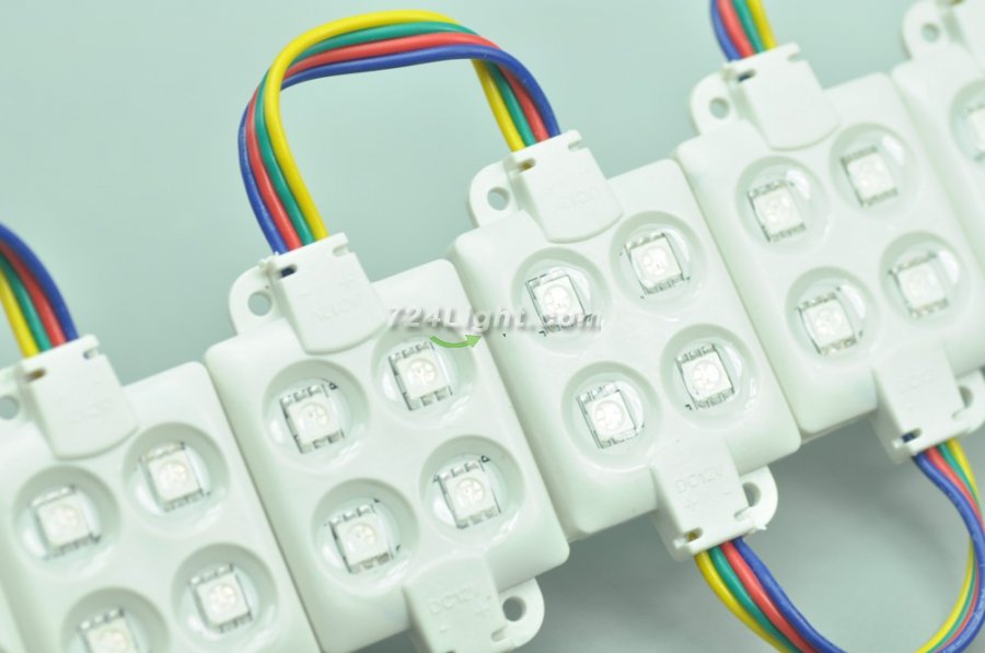 5050 SMD LED Modules RGB 4 LED 5050 Modules 32x32MM 12V 0.75W Waterproof Modules