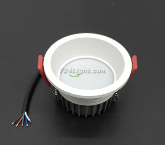 4 Pack RGBW Super Bright Modern Recessed LED Lighting 8W DC12V/24V White Round LED Embedded Panel Lights Aluminum Indoor Ceiling Downlight Hotel Lighting Bar Lighting Dancing Room Lighting Restaurant Lighting