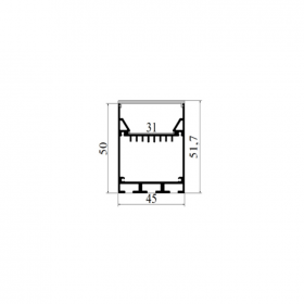 30 cm wide built-in power supply hoisting office commercial high-end linear light straight light aluminum groove shell kit