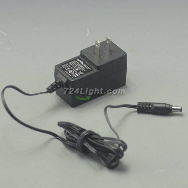 UL Listed 12W 12V 1A Transformer DC5.5mm x2.1mm Power Supply For LED Lighting With Power cord