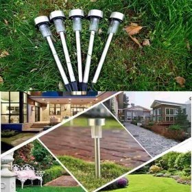 Outdoor Solar Lawn Lights, LED Stainless Steel Floor Lights For Garden Path Terrace Lawn Decoration (10 Pack)