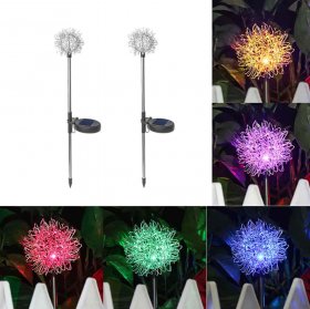 Dandelion Solar LED Garden Lights,2 Packs Outdoor Waterproof Decorative Lamp for Garden, Patio, Lawn, Party, Pathway Decoration