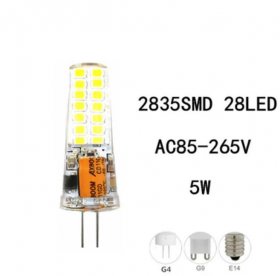 G4 G9 E14 LED Light Bulbs 5W Equivalent to 50W AC 110V-120V / 200-240V, Bi-pin LED Bulb Screw Base Silicone LED Bulbs (10-Pack)