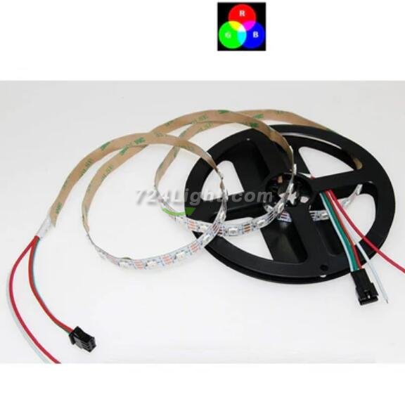DC 5V SK6812 Individually Addressable LED Strip Light 5050 RGB 16.4 Feet (500cm) 60LED/Meter LED Pixel Flexible Tape White PCB