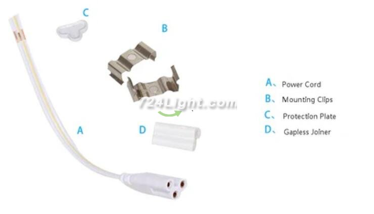10Pcs Pack 2FT/3FT/4FT AC/DC 12-36V T5 LED Tube Light w/ Milky White Cover