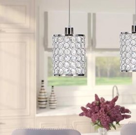 3 Pack Adjustable Chrome Crystal Chandeliers for Kitchen Dinning Room Bedroom 3 Lighting Colors 3000K/4000K/6000K（CCT Adjustable）