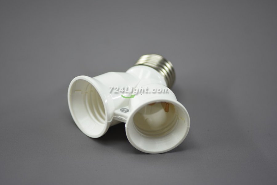 2 Way Light Socket Splitter E27 2 in 1 Adapter Splitter