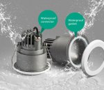 15W 3.8 inches Coutout Waterproof IP65 CRI>80 Round LED Downlight Vapor Proof Fit for Shower, Sauna and Outdoor Lighting