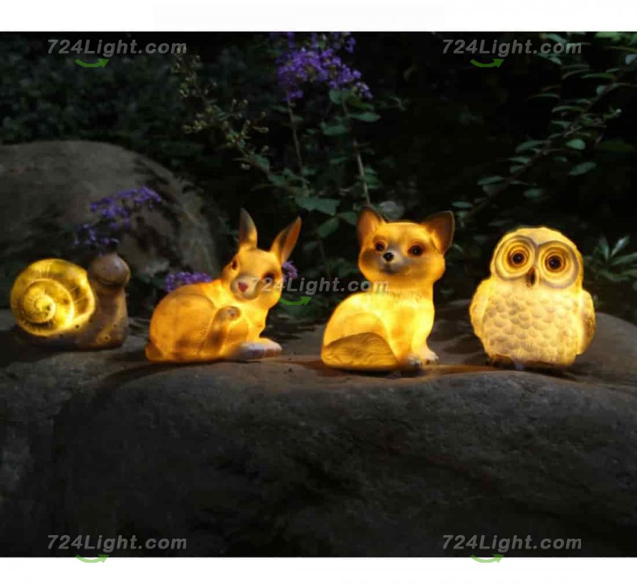 Solar Garden Lights Outdoor Garden Dog Statue Decoration