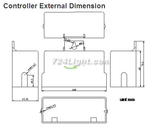 DC12V-24V 3 Channels Waterproof Black Controller+20key RF Touch Remote For RGB Led Strips