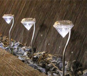 Outdoor Solar Diamond Lights, 2 Pack Solar Lawn Lights for Garden Terraces, Flowerbeds, Lawn Paths