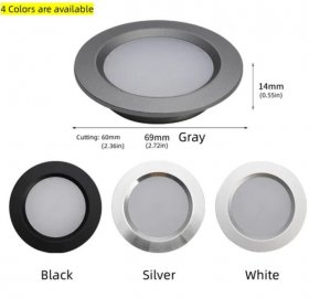 4pcs Pack LED Under Cabinet Lighting 2.5W 12VDC Ultra Thin, 3 Switches are Available Controllable Puck Light for Motorhome, Caravan, Truck, Kitchen, Wine Cabinet, Wardrobe