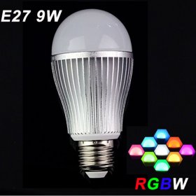 85-265V Milight 2.4G Wireless E27 9W RGBW LED Bulb Lamp RGB+White/RGB+Warm White 9W Aluminium LED Bulb