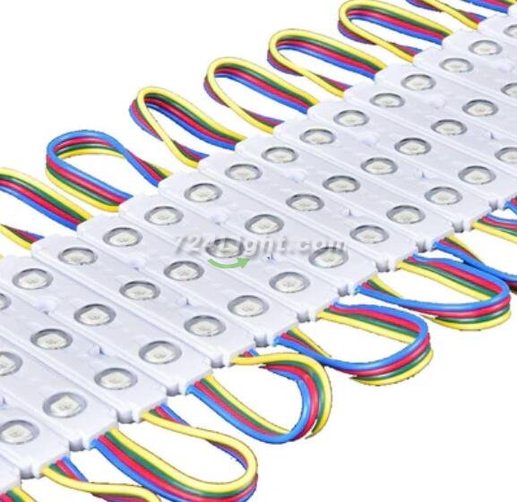 20pcs/pack RGB Color Changing 5050 3 LED Light Module 12V 160° Beam Waterproof IP67 for Outdoor Led StoreFront Signage Lighting