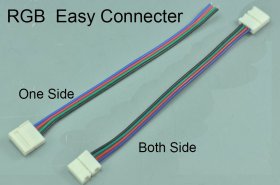 LED RGB Strip 10mm 4Pin Connector For 3528/5050 Multicolor LED Strip Easy Connect Cord Clip