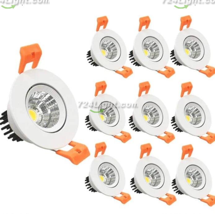 3W Dimmable LED Downlight CRI80 COB LED Ceiling Light Cut-out 2in/51mm 25W Halogen Bulbs Equivalent