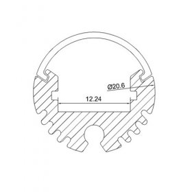 Wall Strip Light Bar Recessed LED Aluminium Channel 1 Meter(39.4inch) Diameter 20.8mm For Max 12.2 width led strip PB-AP-GL-008