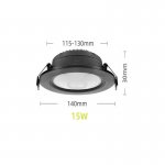 15W Adjustable Downlight LED Home Round Recessed COB Spotlight Ceiling Spotlight