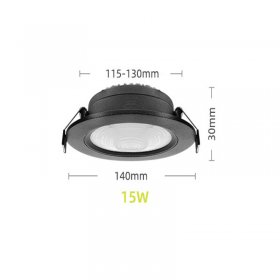 15W Adjustable Downlight LED Home Round Recessed COB Spotlight Ceiling Spotlight